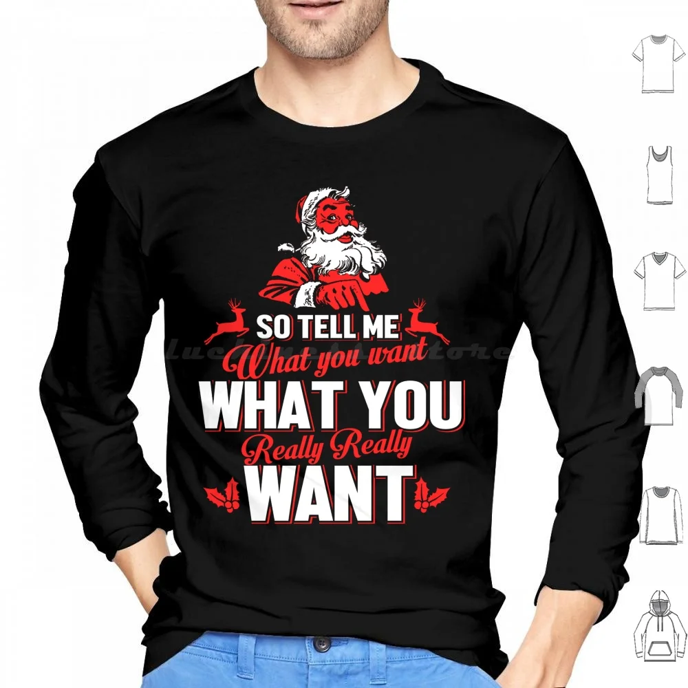 Father Christmas So Tell Me W You Want Hoodie cotton Long Sleeve Cigar Cerveza Christmas Ipa Cartoon Feliz Navidad