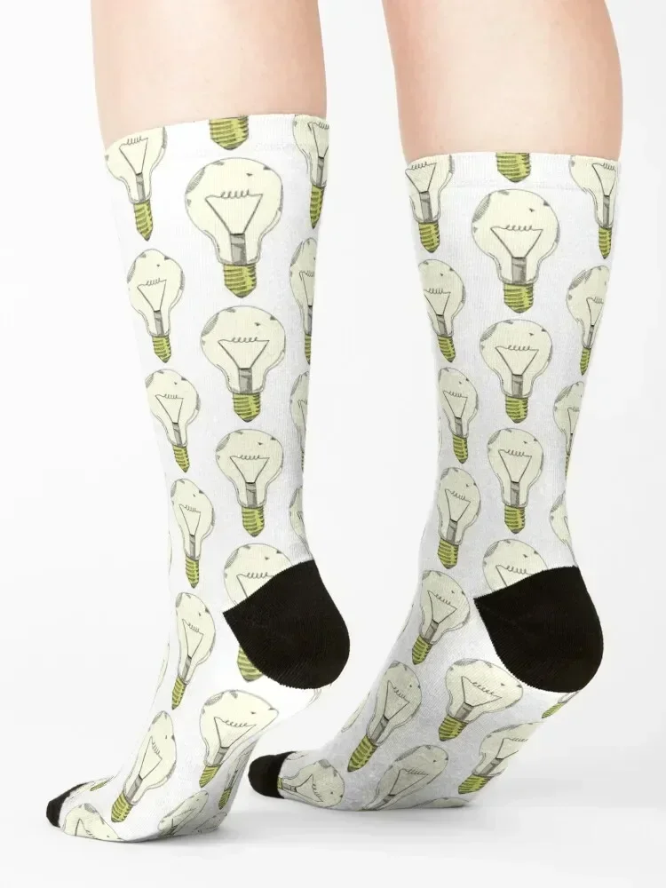 Light bulb Socks cycling valentine gift ideas with print sport Socks Woman Men's