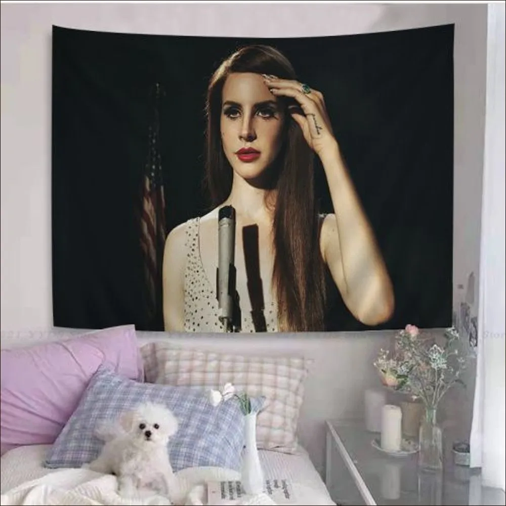 Tapiz de Lana Del Rey singer, tapiz colorido para colgar en la pared, tapiz bohemio para colgar en la pared, hojas colgantes de Mandala