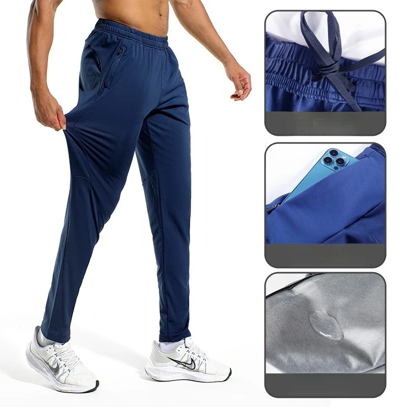 

Men's Joggers Running Pants 2026 Summer Quick Dry High Elasticity Fabric with Drawstring Waist 2 Side Pockets for Daily Wear