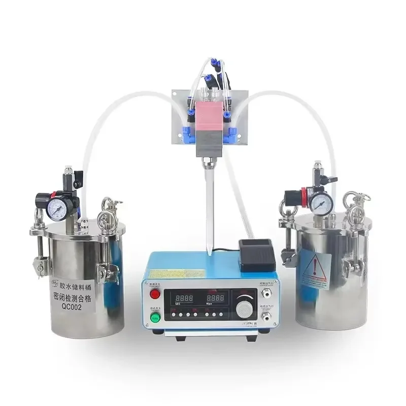 Electric Mixing AB Double Liquid Silicone Dispenser Compound Action Suction for AB Two-component Glue Filling Machine