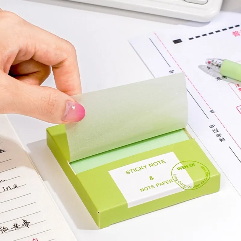 100 feuilles de couleurs nacrées posités bloc-Notes autocollants papier autocollants posté cahier mémo bloc-Notes autocollant de Message extractible