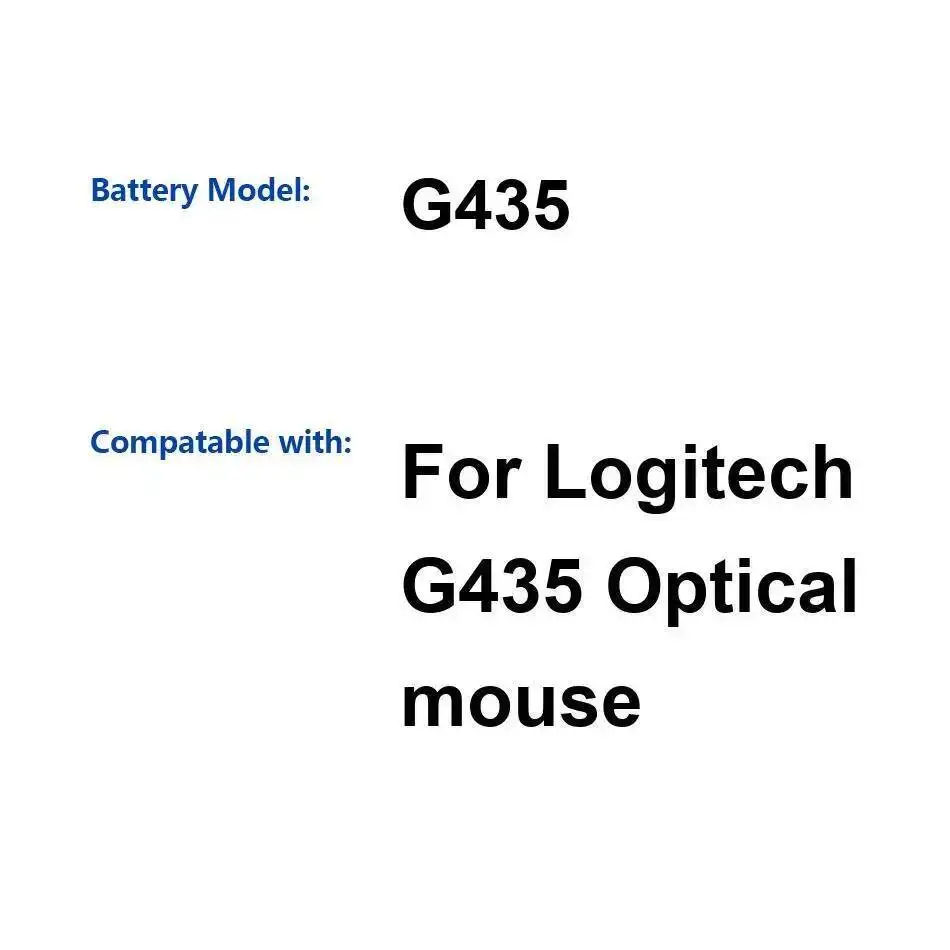 بطارية ماوس بصرية جيدة الأداء بدرجة حرارة منخفضة 1650 مللي أمبير في الساعة للتوافق العالي Logitech G435