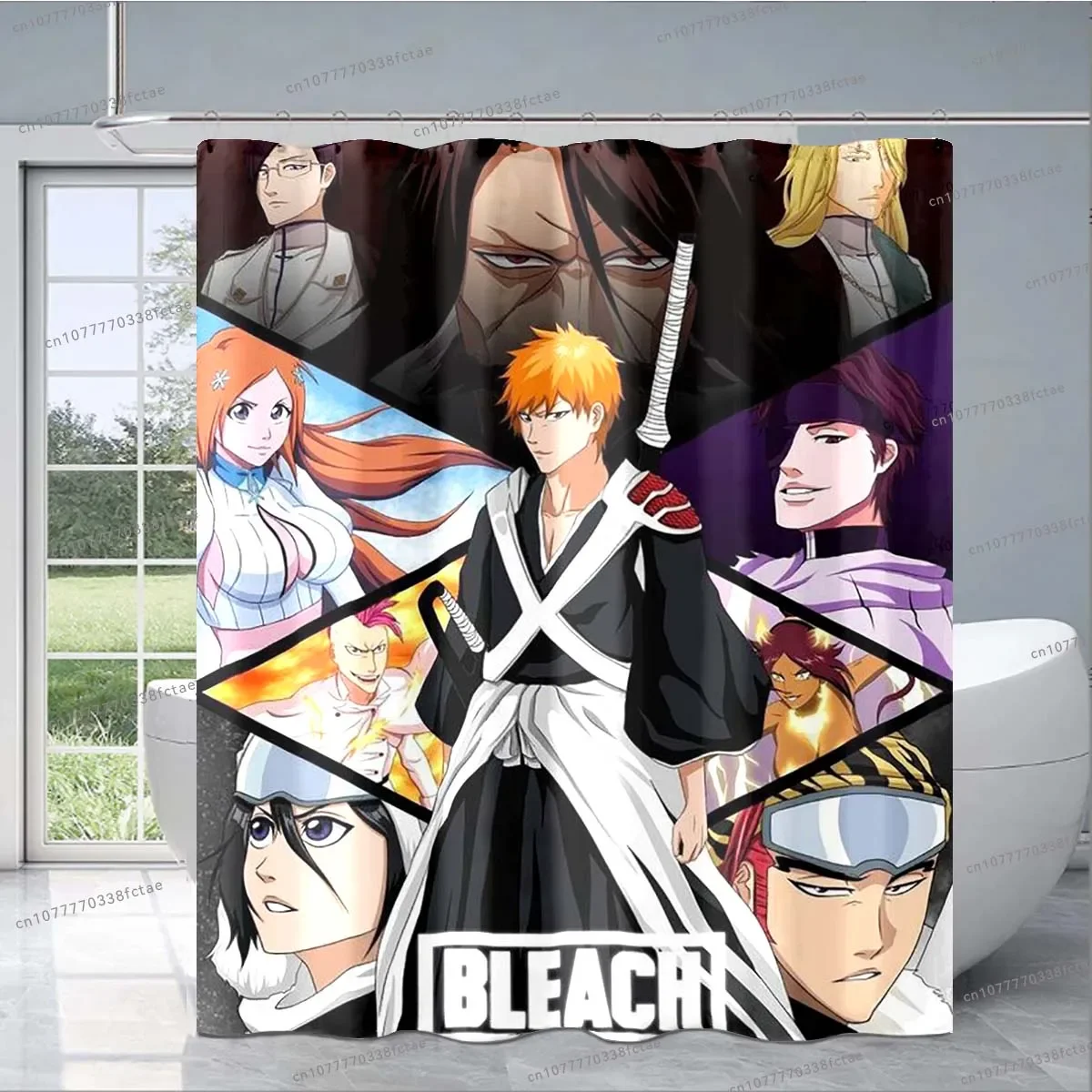 BLEACH Japanese Classic Anime Shower Curtain Kid's Bathroom Shower Curtain Adult Bathroom Decoration Shower Curtain Boy Gift