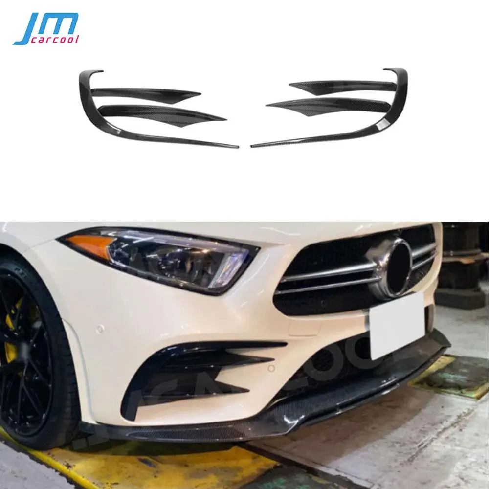 Carbon Fiber Auto Car Accessorise Front Bumper Air Vent Splitters Fits For Benz CLS Class W257 CLS260 300 350 2019 UP