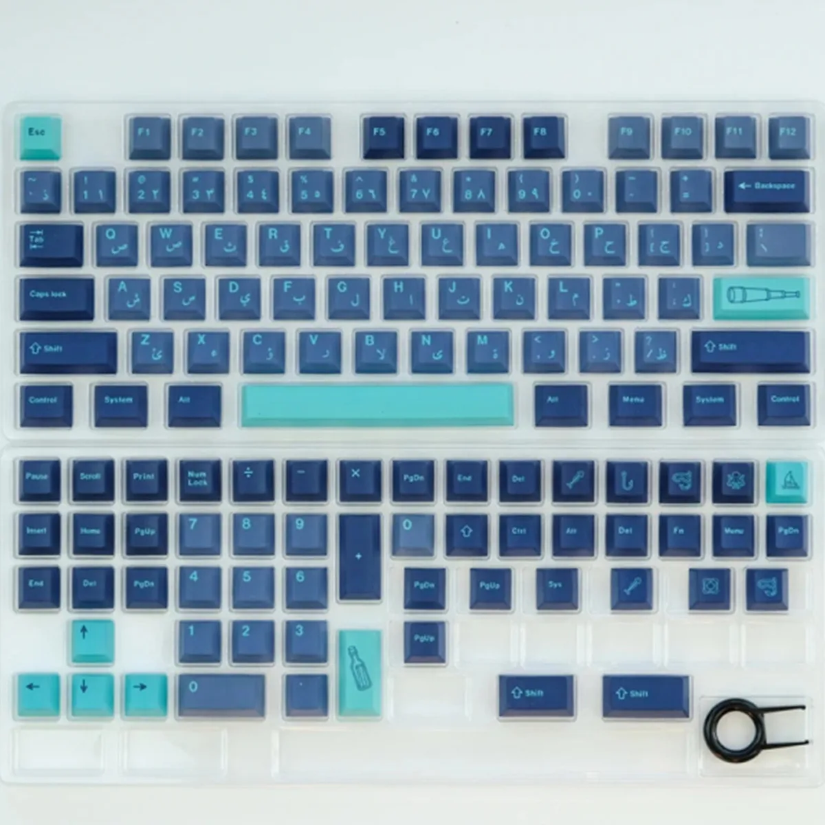 Imagem -06 - Kbcaps-gmk Arabian Sea Keycaps Conjunto Teclado Material Pbt Perfil Cereja Sublimação Dye Switch mx Gk75 Gk96