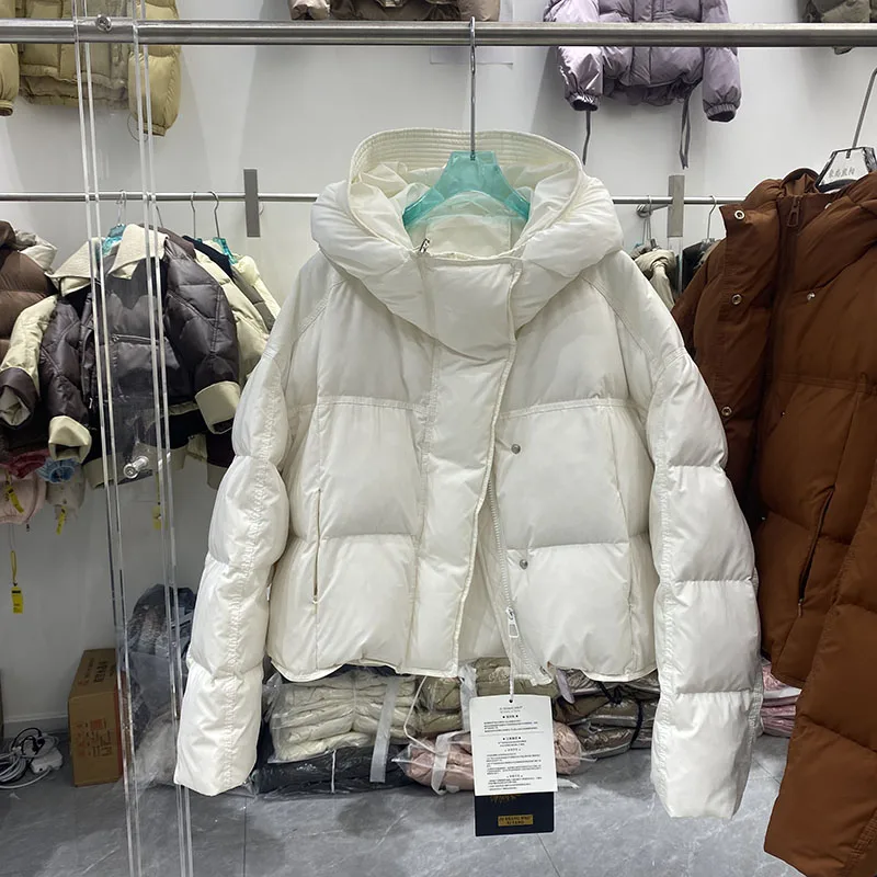 ฤดูหนาวหนาลงเสื้อแจ็คเก็ตผู้หญิงHooded Down Jacket 2025 ใหม่ผู้หญิงลงเสื้อแจ็คเก็ตเป็ดสีขาวลงผู้หญิงเสื้อh574