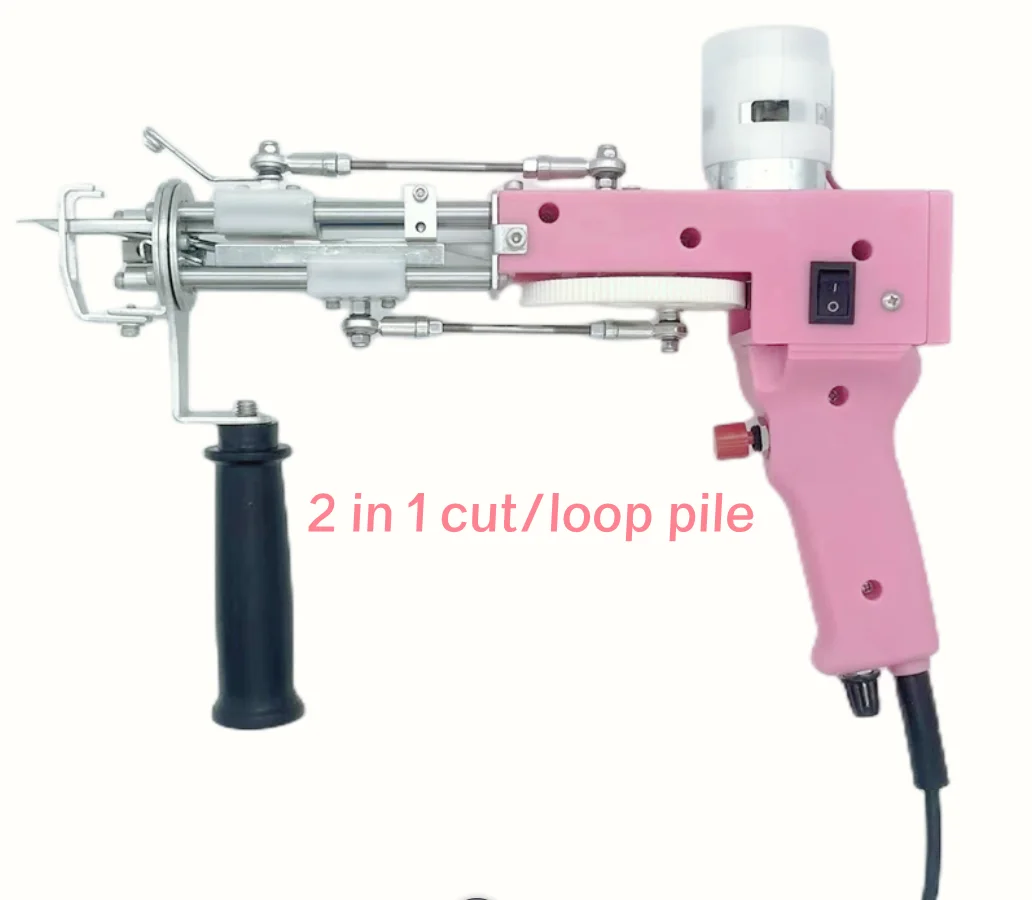 Factory store/2in1 Pink Tufting Gun Cut Pile and Loop Pile Electric Carpet Rugnail Gun  Carpet Weaving Machine for DIY  Knitting