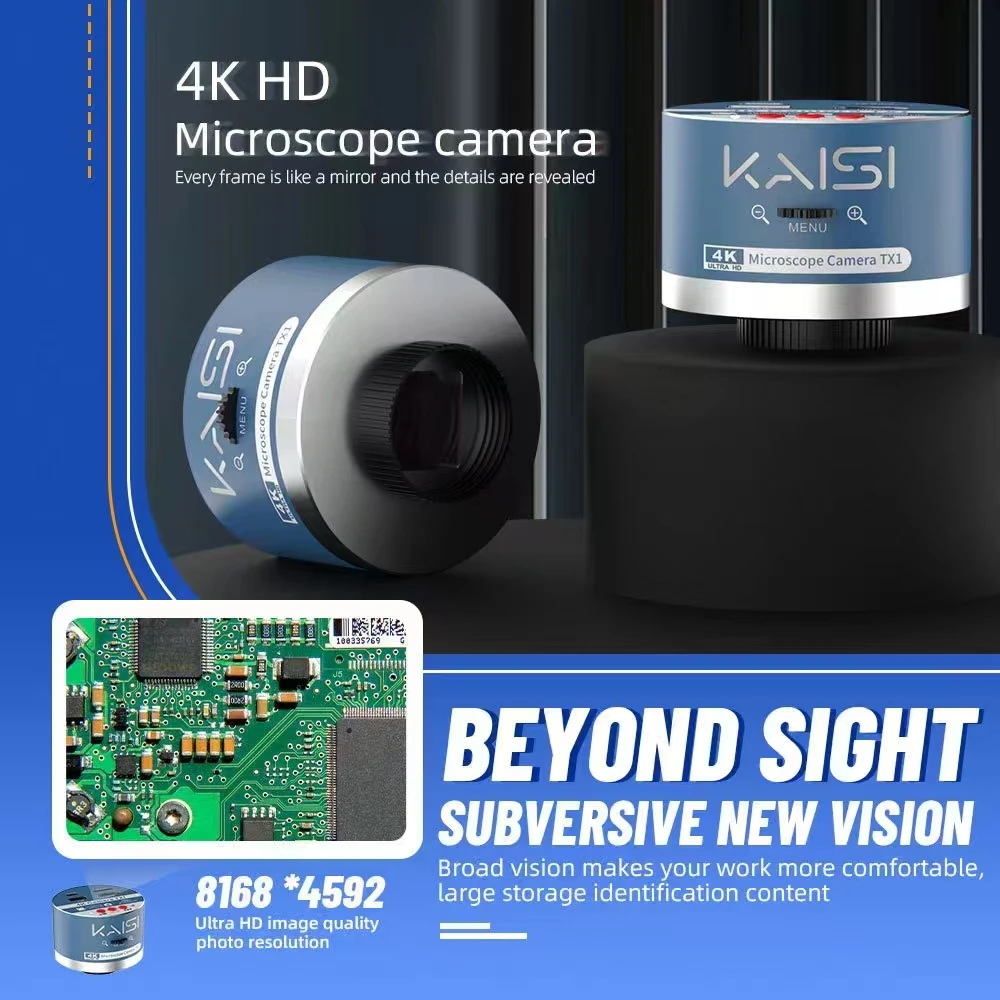 Kaisi S8 ثلاثي العينيات مجهر ستيريو مجموعة 4K كاميرا فيديو 6.7-52X التكبير Simul البؤري ثلاثي العينيات لإصلاح PCB بغا