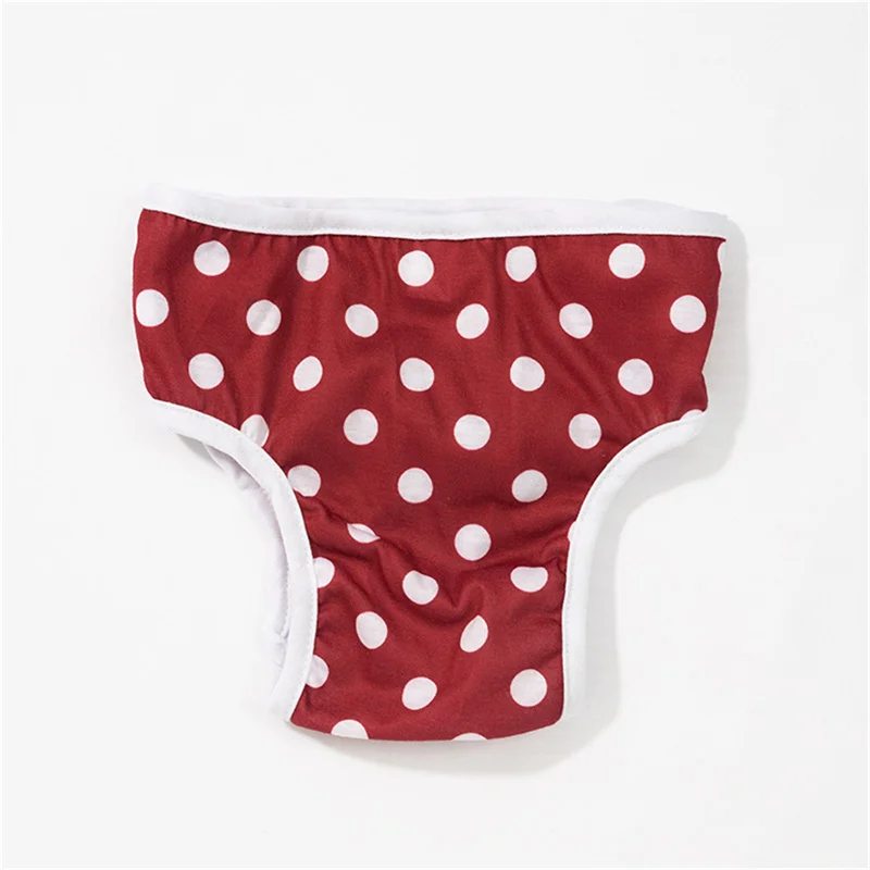 Dog Physiological Pants Cute Print Pet Underwear Female Dog Diper Panties Bowknot Princess Pet Menstrual Pants New Puppy Clothes