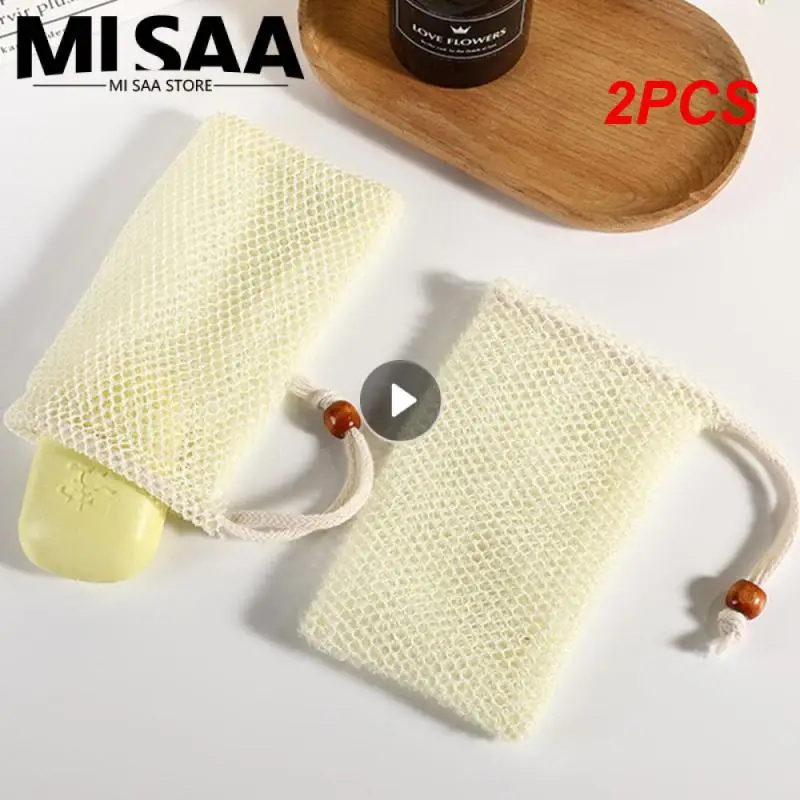 

2PCS Simple Bubble Net Environmental Friendly Sustainable Shower Accessories Natural Soap Bag Gentle Skin Soap Bubbling