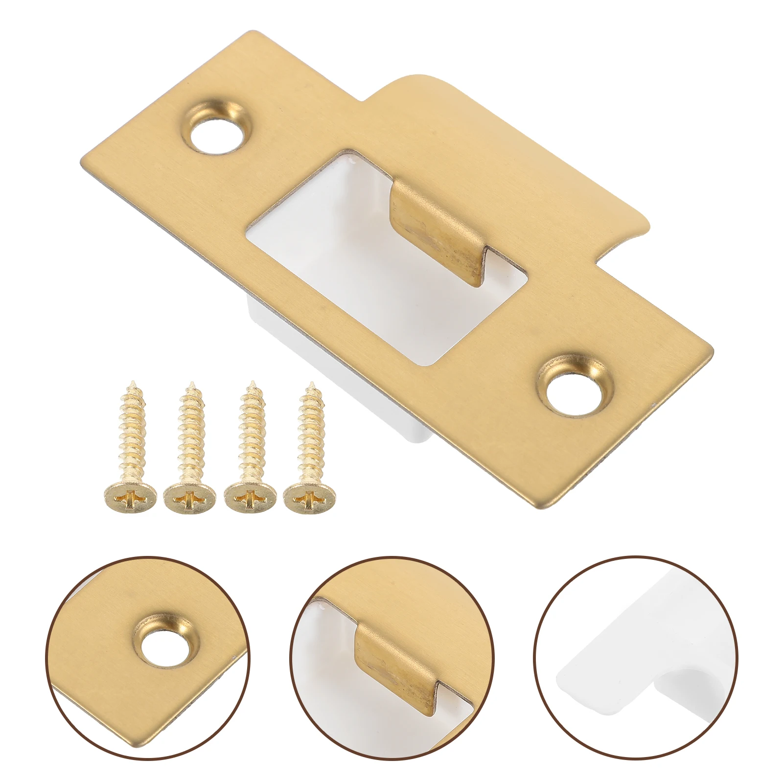 

Lock Tongue Buckle Door Hole Cover Plate Strike for Knob Universal Stainless Blank