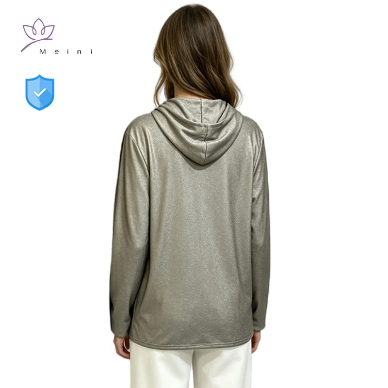 Electromagnetic Radiation Protective 100%/Modal Silver Fiber Sport Underwear New Energy Vehicle EMR Shielding Hooded Sweatshirt