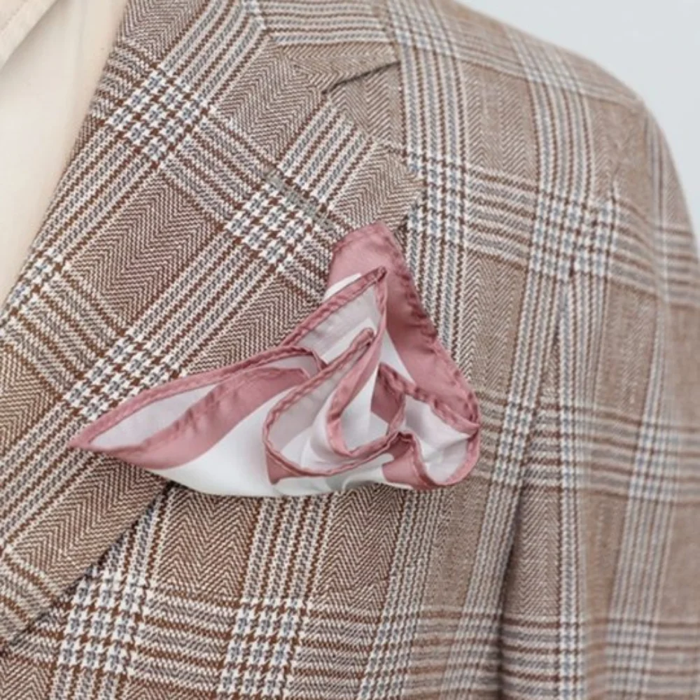 Setelan Pria Korea Fashion Saku Persegi Poliester Setelan Bisnis Putih Sapu Tangan Tepi Warna Antik Handuk Dada Handkercher Perjamuan