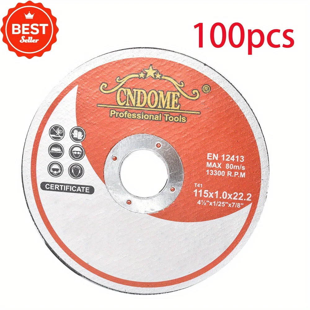 100개 4.5"×.040"×7/8" 컷오프 휠 금속 및 스테인레스 스틸 커팅 디스크 미국