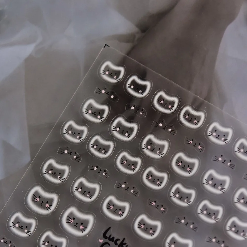 Expressões de gato kawaii adesivos de unhas dos desenhos animados mini auto adesivo decorações de unhas vários diy arte do prego gato adesivos de unhas