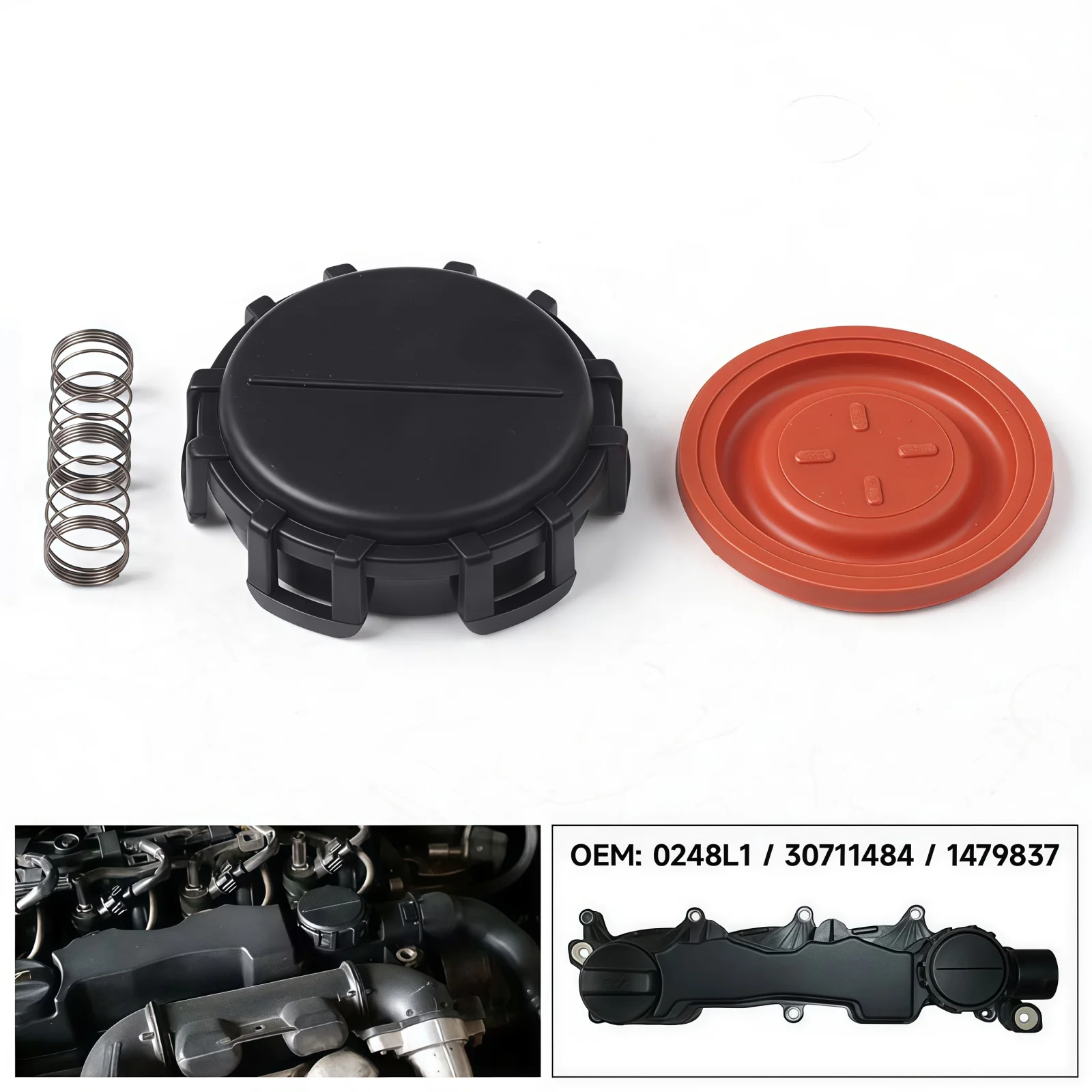 

0248L1 New Car PCV Valve Cover Kit Membrane Repair For Ford C-MAX Focus II Citroen C2 C3 C4 Volvo Peugeot Y60110210A 11127804877
