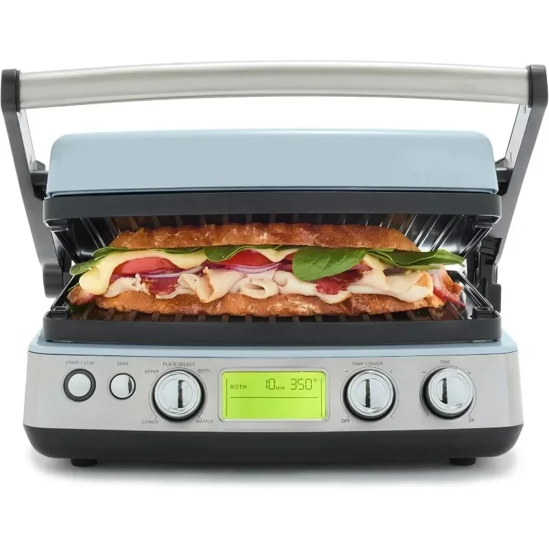 Multi-function Contact Grill and Griddle Adjustable Shade and Shear Closed Press Open Flat