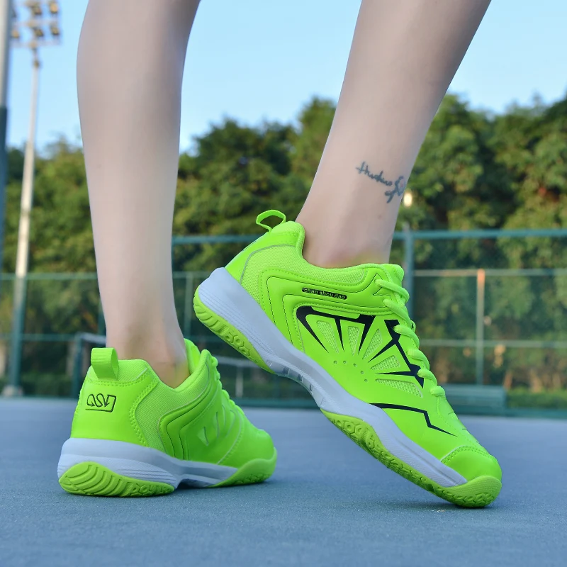 New Professional Men Badminton Tennis Sport Training Shoes Green Boys Athletic Volleyball Practice Sneakers Table Shoes 1909-1