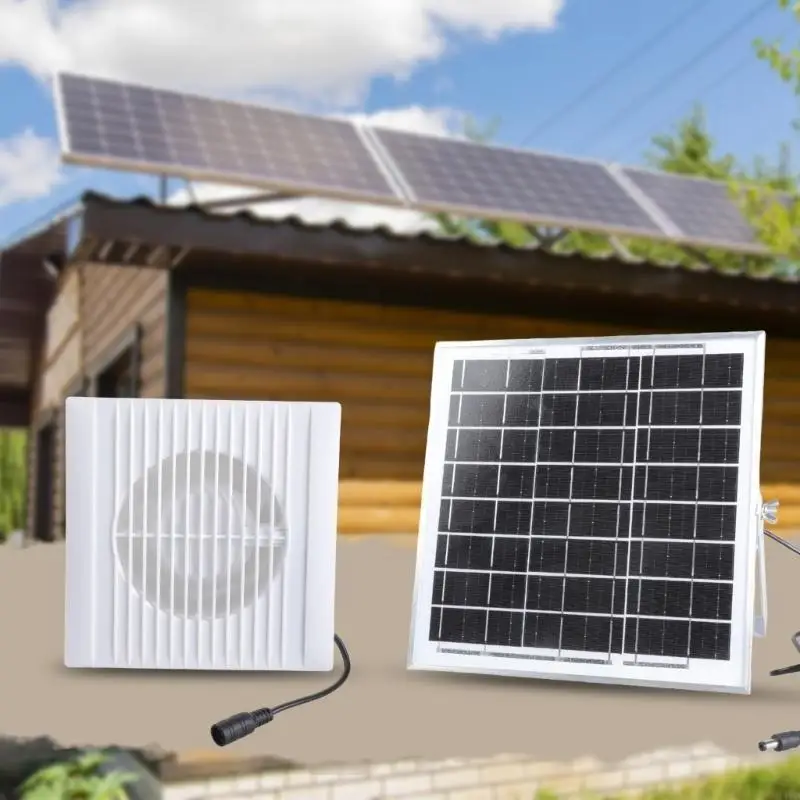

8 Вт, 4-дюймовый вытяжной вентилятор на солнечной энергии для наружной вентиляции в курятниках, теплицах, ванных комнатах, M4YD