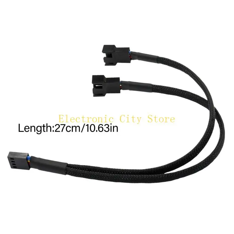 สายเคเบิลพัดลมคอมพิวเตอร์ตัวควบคุมความเร็ว 4pin อะแดปเตอร์สั้นการป้องกัน HU8D