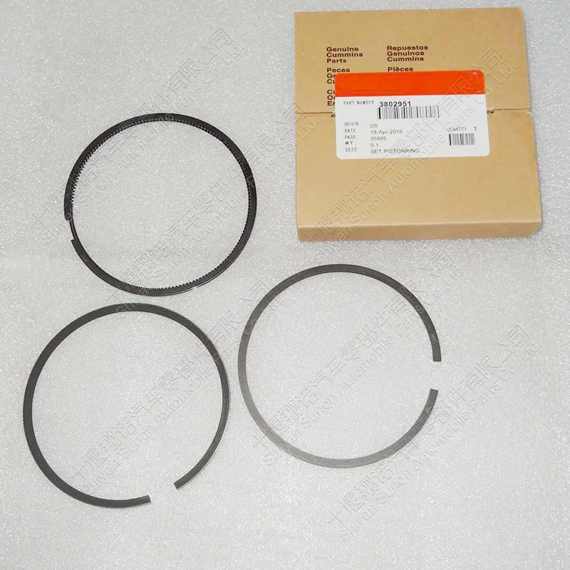 เหมาะสำหรับชุดประกอบเครื่องยนต์ตงเฟิงคัมมินส์ 6BT แหวนลูกสูบธรรมชาติ 3802951 3802790