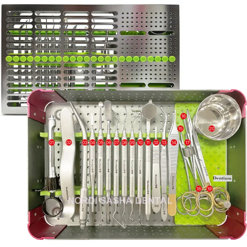 28Pcs/Set Dentium Implant Surgery Kit Dental Implant Tools Basic Instrument Set Dentist Surgical Tools