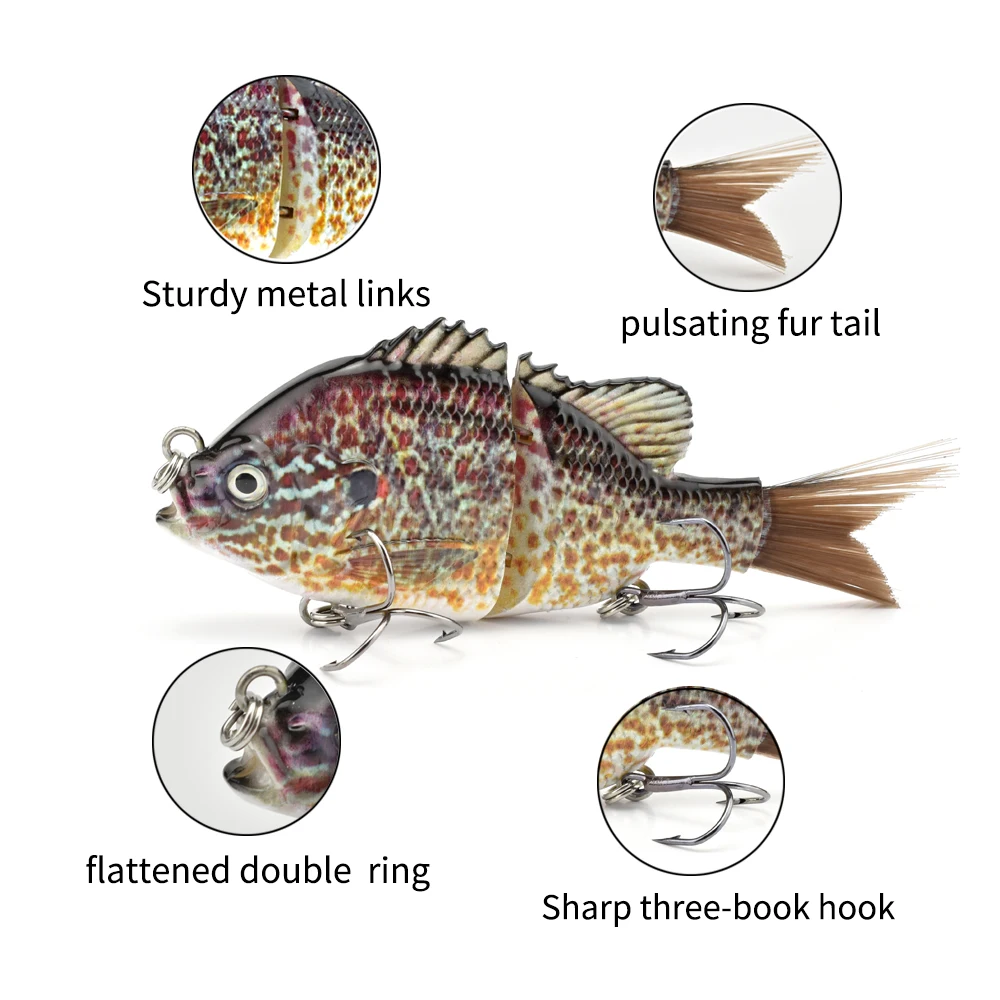 5-Zoll-Single Joint Bluegill Glide Bait Fish Hard Artificial Fishing Lures Bionic Crankbait Bass Fishing
