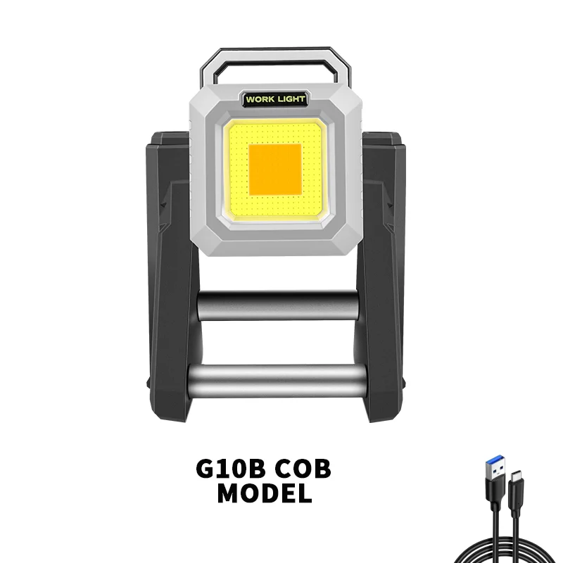 COB Sterke werklamp met ingebouwde batterij, USB-opladen, 360 ° Opvouwbare, draagbare, rekbare LED-barbecuelamp