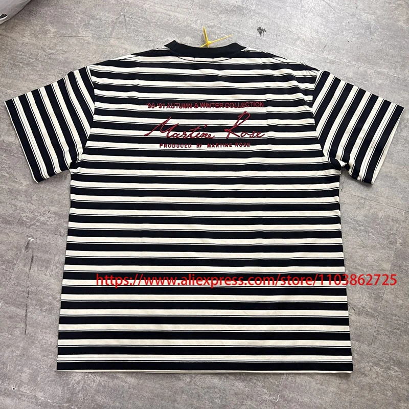 عالية الجودة مارتين روز تي شيرت التطريز نمط مخطط شعار رسالة قصيرة الأكمام المألوف مارتين روز تي شيرت