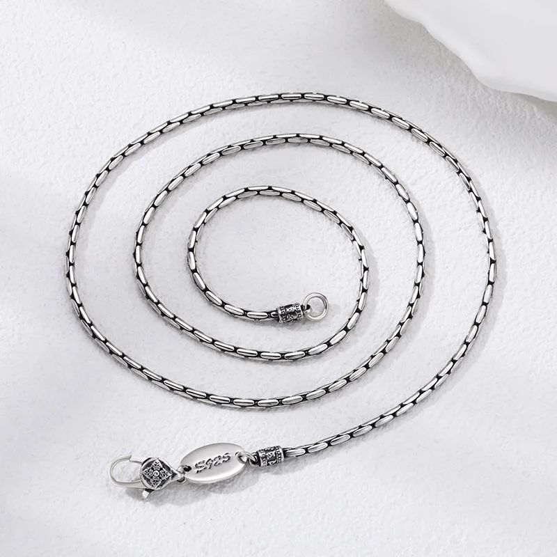 

s925 sterling silver necklace thick type keel chain glossy necklace men & women trendy personality ornament