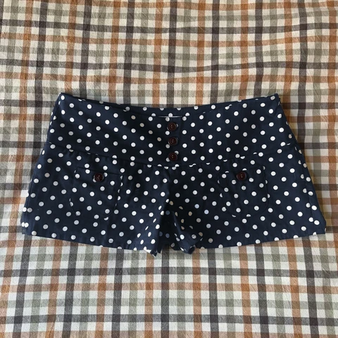 Женские винтажные шорты Y2K polka dots черный полиэстер