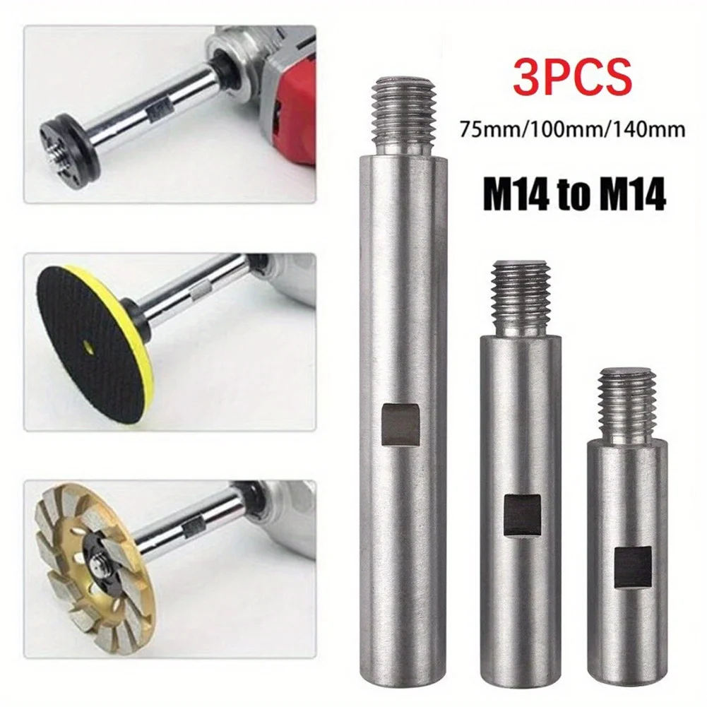 moagem-eficiente-3-pecas-m14-hastes-de-extensao-de-moedor-de-angulo-comprimentos-flexiveis-75mm-100mm-140mm-ferramenta-de-precisao
