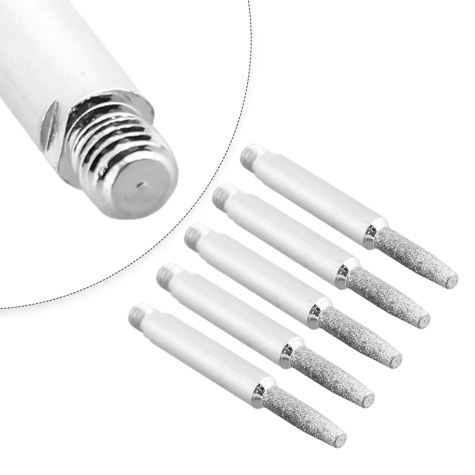 5 Pz/set Frese In Metallo Duro 4/4.8/5.5mm Per Manovella Motosega Catena di Affilatura Jig Diamante Rivestito Testa di Rettifica Fresa Cilindrica