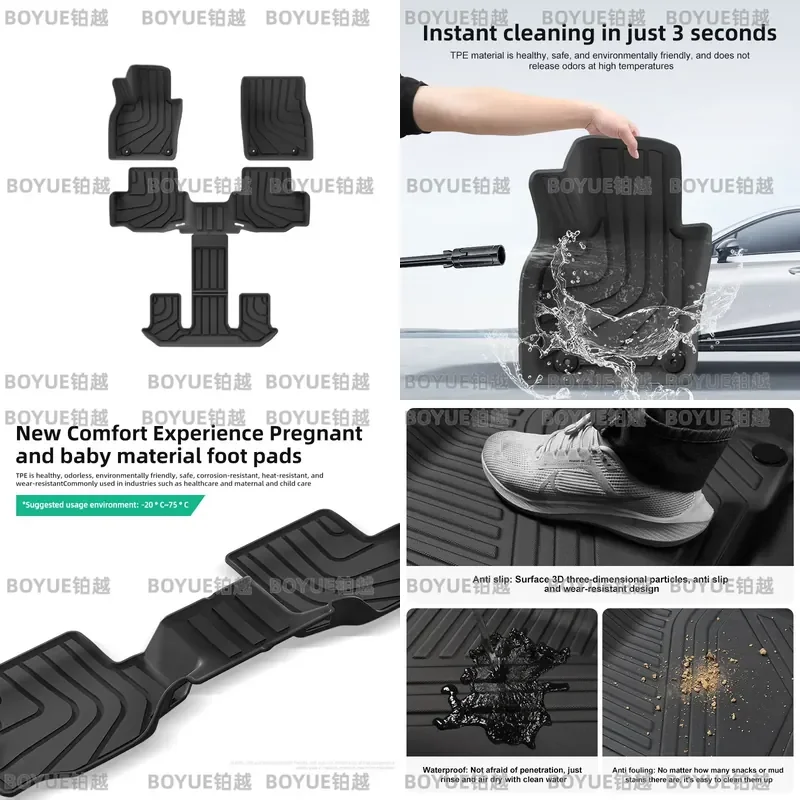 Custom Fit TPE Car Floor Mats for Mazda CX-90 All Weather Waterproof Auto Liners Trunk Cargo Cover Eco Friendly