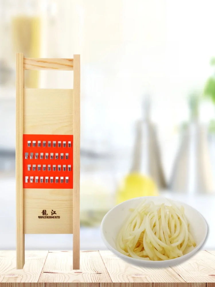 Cortador de Verduras de Madera para Uso Doméstico, para Patatas, Pepinos, Cortador de Verduras con Cuchillas Grandes, Cortador de Zanahorias, Multifuncional para Cocina