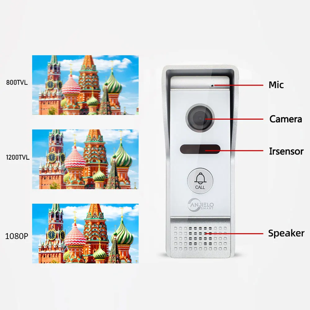 Wireless Tuya Video Intercom System 7 Inch Monitor Video Doorbell with Camera 1080P Video Portero Wifi Con Apertura Puerta