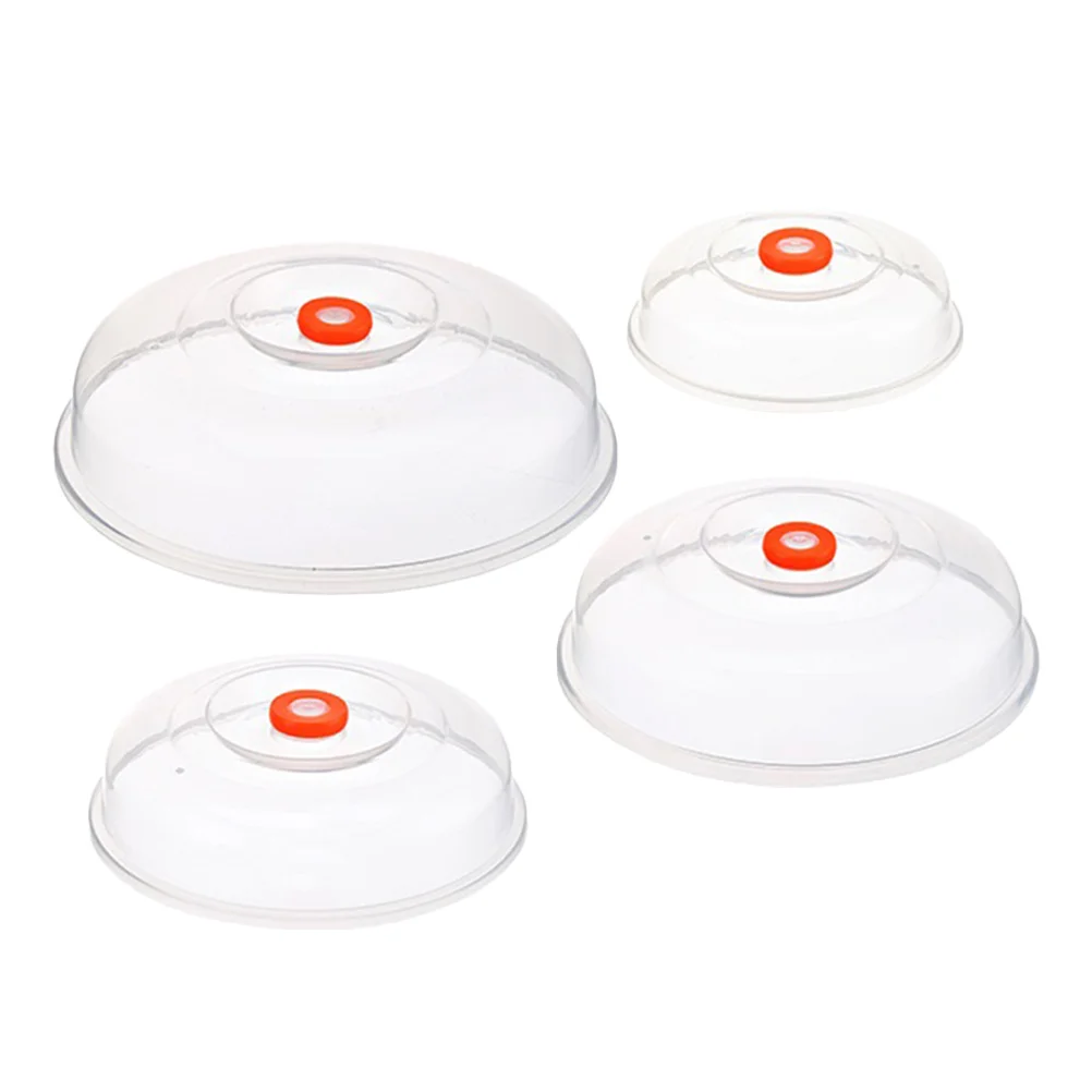 4 Pcs Clear Plates Splash Cover Microwave Splatter Guard Food Micro-wave Oven Lid