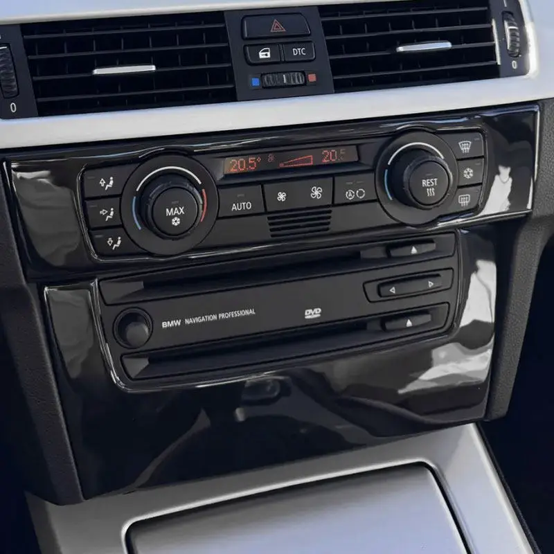 Per BMW Serie 3 E90 E92 E93 2005-2012 Accessori interni auto Controllo centrale Aria condizionata CD Pannello di controllo Cornice Trim Nero