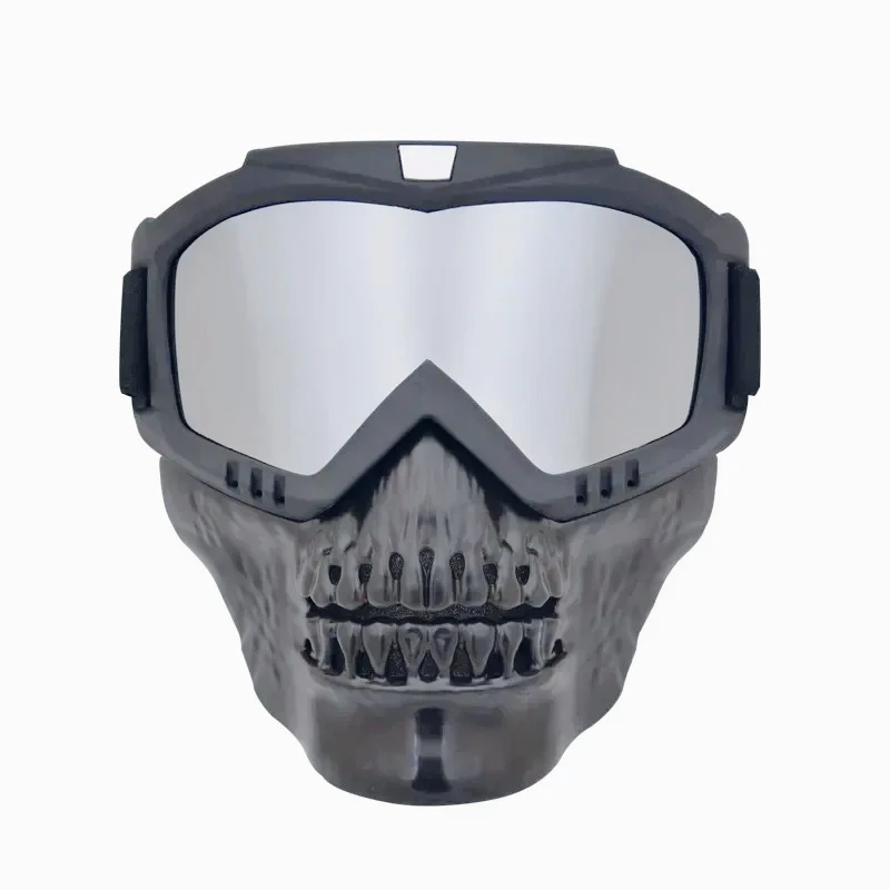 Windshield Face Shield Motorcycle Windshield Road Goggles Outdoors Skeleton Windproof Mirror Motorcycle Helmet Glasses
