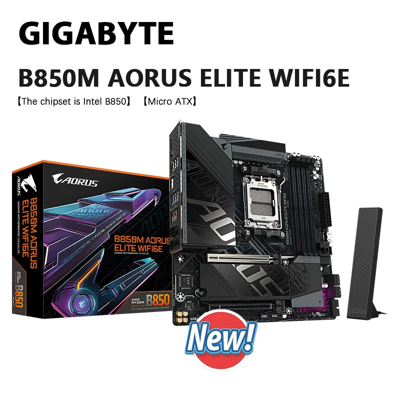 جيجابايت جديد B850M AORUS ELITE WIFI6E اللوحة الأم مايكرو ATX AMD المقبس AM5 AMD B850