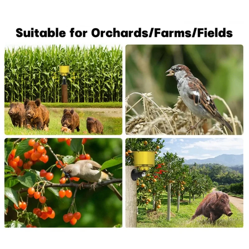 New Solar Bird Repeller, Timed Recording Loudspeaker, Sound And Light Alarm To Protect Rice Fields Or Orchards