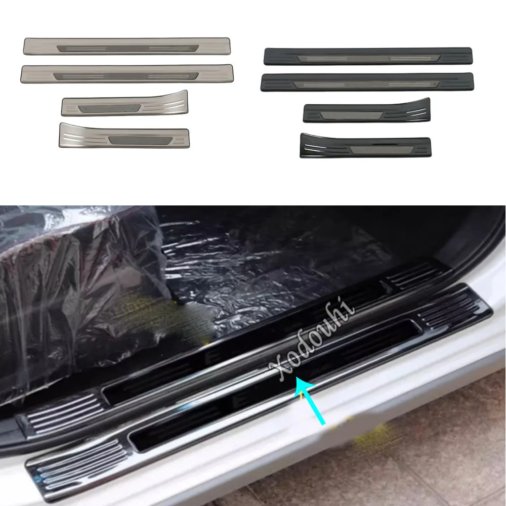 Car External Door Sill Scuff Plate Cover Steel Threshold Pedal Sticker Auto Accessories For Nissan Qashqai J12 2022 2023 2024