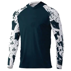 Fishing Hoodie Clothing Men Long Sleeve Breathable Wear Camisa Pesca Outdoor UV Protection Shirts UPF50+