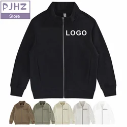 Skin-friendly Pure Cotton Long-sleeved Coat Wool Stand-up Rail Sweater Jacket High-quality Autumn And Winter Sweater Custom Logo