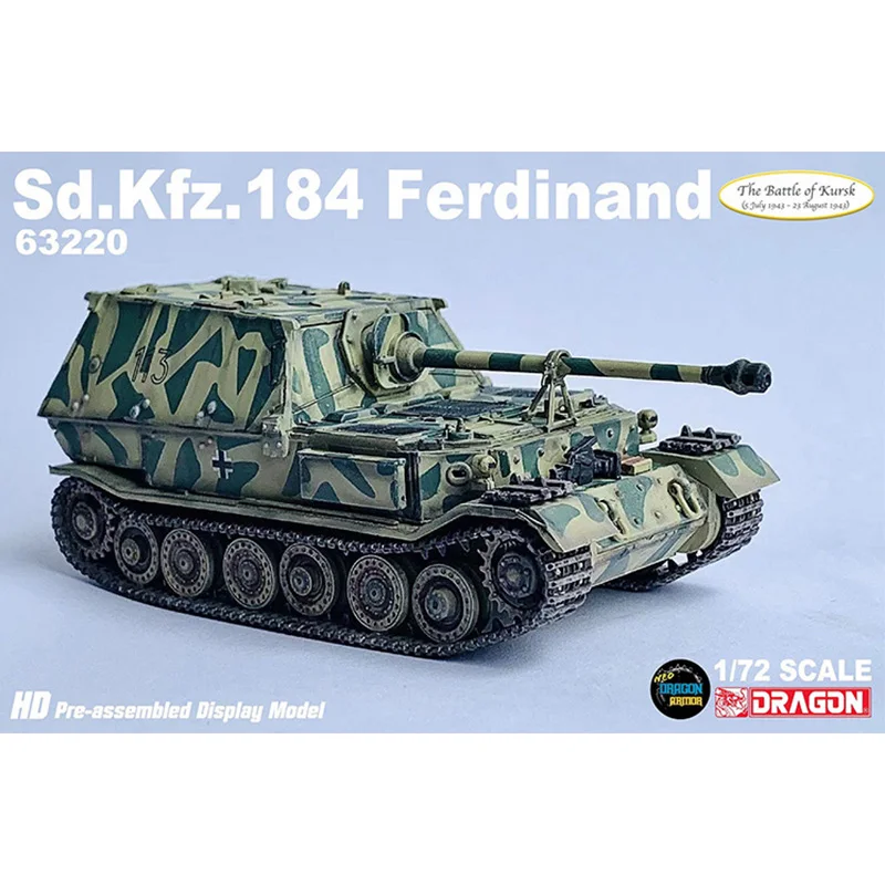 Dragon 1/72 Scale WW2 German Tank Sd.Kfz.184 Ferdinand Destroyer Model 63220 Weapon Vehicles The Battle of Kursk Collection