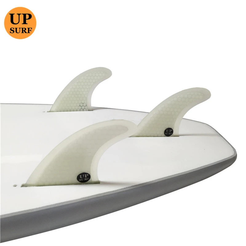 UPSURF แท็บคู่ 2 -M SUP Board 3 ชิ้น/เซ็ตครีบรังผึ้งสีขาว/สีส้ม Quilhas Surf Fins