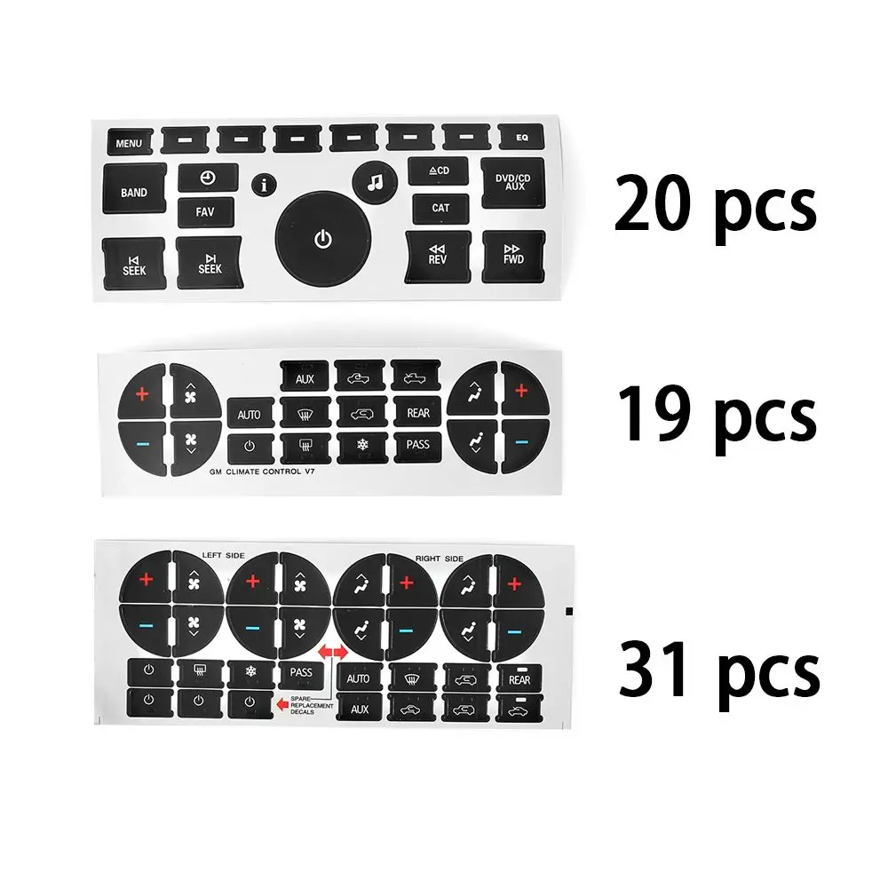 Installation Button Parts Car Interior Stickers Control Button Decal Climate Control Replacement Button Repair Decoration