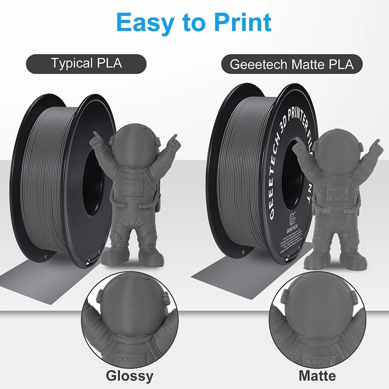 Geeetech-filamento de impresora 3D, 1kg, 1,75mm, PLA mate, envasado al vacío, almacenes en el extranjero, una variedad de colores, envío rápido