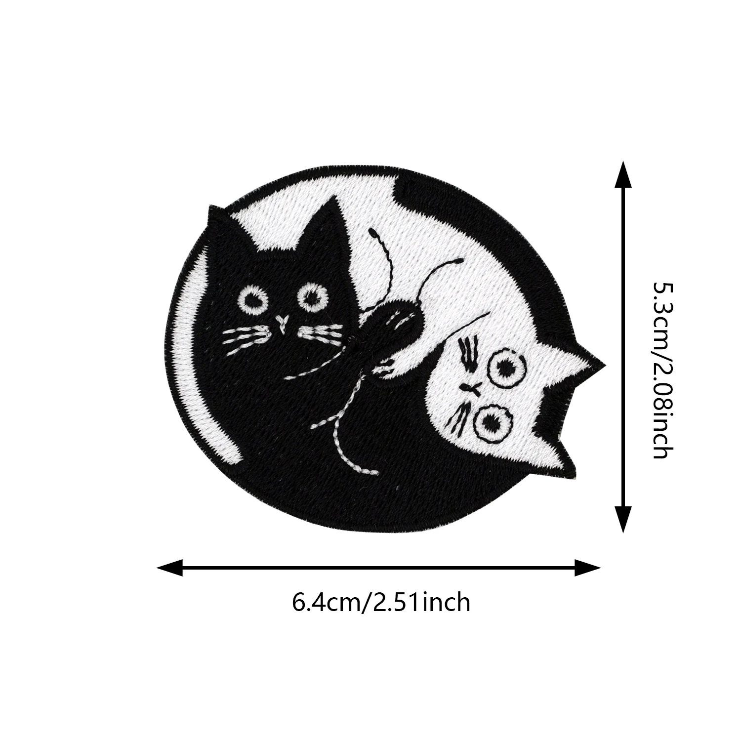 Yinyang cat Patch Taichi patch łatka haftowana żelazko na plastry na odzież Funny Patch na ubrania haftowane prasowanie naklejki